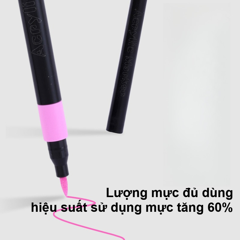 Bộ Bút Dạ Acrylic đầu Mềm,có Thể Giặt được,60/80Màu,Hộp đựng Bút,dùng Cho đồ Thủ Công Và Dụng Cụ Vẽ Tranh