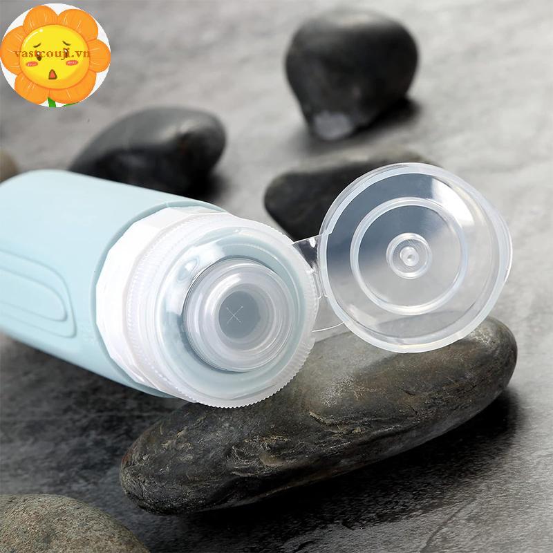 VASTJI 90ml / bộ Silicone Du Lịch Mỹ Phẩm Chai Đựng Rỗng Bóp Chai Chống Rò Rỉ Đổ Lại Cho Dầu Gội Dầu Xả Lotion VN