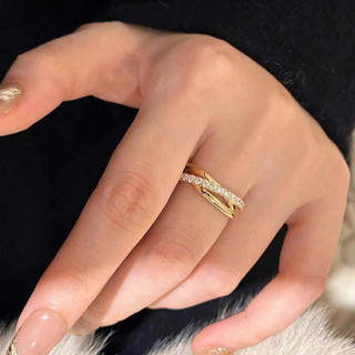 Nhẫn zircon ba vòng phong cách thời trang, mát mẻ
