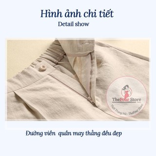 Combo quần đùi đũi khoá thật chất kaki - quần đùi nữ ống rộng mùa hè siêu mát thanh tâm boutique