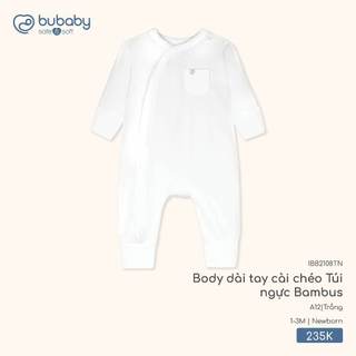 Bubaby IBB2108TN Body dài tay cài chéo Túi ngực Bambus  🔅 SS26.T2.2