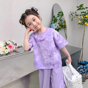 Áo thun ngắn tay mùa hè cho bé gái mặc bên ngoài Phong cách mới In đầy đủ thời trang Phù hợp với dáng rộng thoải mái Dễ thương Hợp thời trang 90-140 Kích thước UAM8