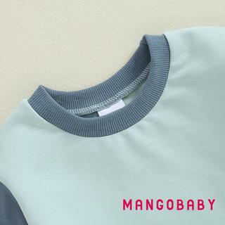 MG-Baby Boy Quần Áo Mùa Thu Màu Sắc Tương Phản Áo Dài Tay Và Quần Nỉ Co Giãn 2 Mảnh Theo Dõi Phù Hợp Với Trang Phục