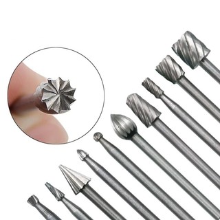 10 CHIẾC HSS Rotary Burr Set để khắc gỗ, Mũi phay cacbua vonfram để khắc và điêu khắc