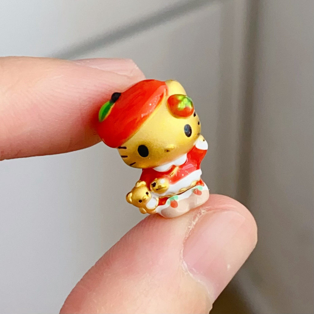 Cát Vàng Men HelloKitty Vòng Tay Chuyển Hạt Mặt Dây Chuyền kt Mèo Hello Kitty Dễ Thương Đính Hạt Tự Làm Phụ Kiện Nữ