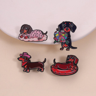 Hoạt Hình Dễ Thương Dachshund Men Trâm Sáng Tạo Cá Tính Chó Con Huy Hiệu Ba Lô Quần Áo Phụ Kiện Quà Tặng Cho Thú Cưng Người Yêu