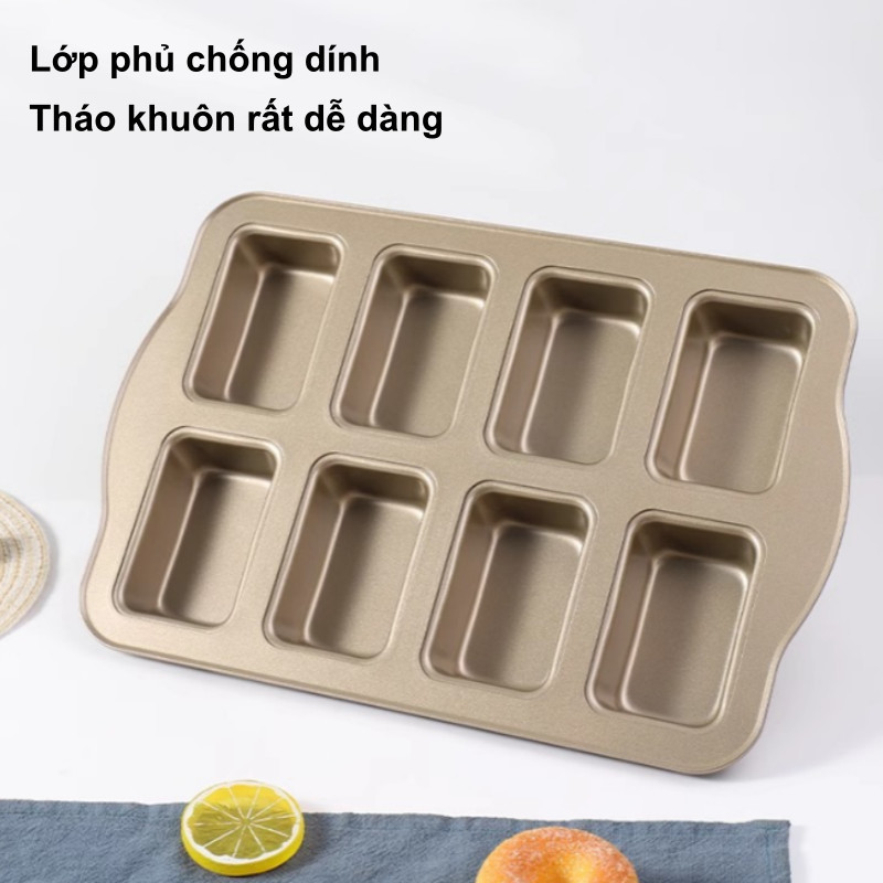 Khuôn Nướng 8 Ô Chống Dính Cao Cấp – Chất Liệu Thép Carbon An Toàn, Dễ Lau Chùi, Chịu Nhiệt Cao