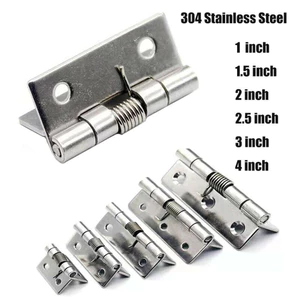 < HÀNG CÓ SẴN > 2 chiếc Phần cứng bản lề cửa lò xo bằng thép không gỉ tự đóng 1 / 1.5 / 2 / 2.5 / 3 / 4Inch❀