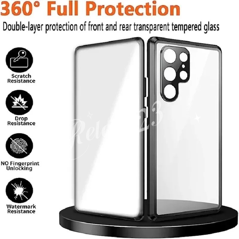 Dành Cho Samsung S26 Ultra 5G Kim Loại Bảo Vệ Ống Kính Từ Tính Cho Samsung Galaxy S26 + S 26 Ultra S26 U S26 Plus S26 FE S26 Edge S26Ultra 5G Bao Coque 360 Vỏ Điện Thoại Kính Hai Mặt