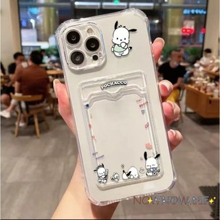Dành Cho IPhone 17 16 15 14 13 12 11 Pro Max X XR XS Max 7 8 Plus Dễ thương Cartoon Pacha Dog Card Túi điện thoại