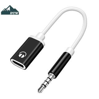 DTW 3.5mm Công cộng sang Loại C Tai nghe đầu phẳng sang đầu tròn Cáp chuyển đổi để kết nối tương tự với bộ chuyển đổi điện thoại di động Thể thao