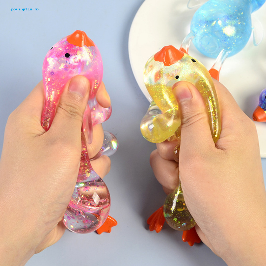 Poyingtis Di Động Giảm Căng Thẳng Bóp Vịt Lấp Lánh Đồ Chơi Giảm Căng Thẳng – Mini Mềm Co Giãn Fidget Để Giảm Lo Âu Chơi Tiệc Sinh Nhật Ủng Hộ Trẻ Em Người Lớn Quà Tặng Thư Giãn