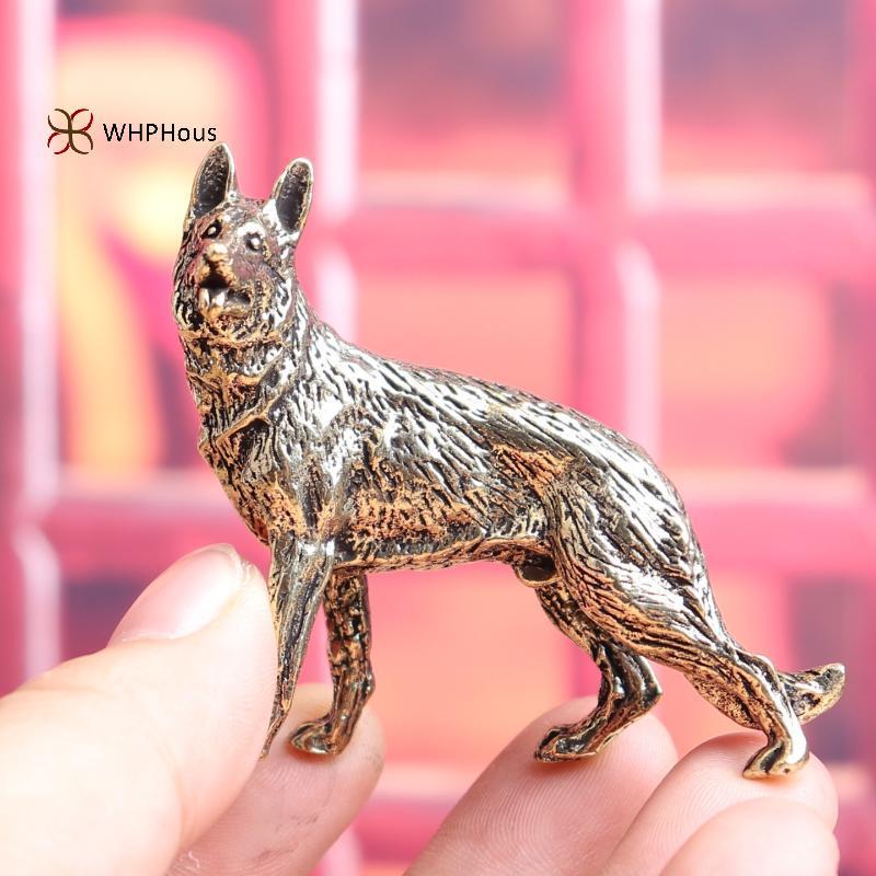 < WHPHous-t > Đồng cổ điển Luy Chó Thu Nhỏ Các Bức Tượng Nhỏ Để Bàn Đồ Trang Trí Nhỏ Đồng Sói Trà Thú Cưng Đồ Trang Trí Nhà Cửa Đẹp