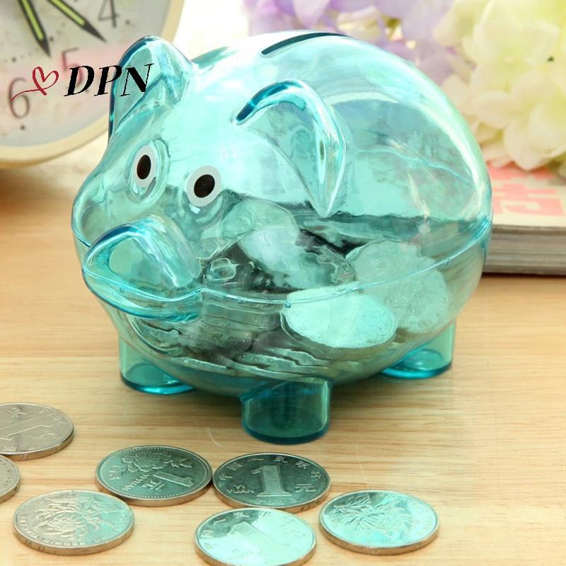 [DPN-t] Đồ chơi lợn trong suốt để làm quà tặng Đồng xu trẻ em Đạo cụ ngân hàng heo đất trong suốt Lợn nhựa Heo đất Đồng xu Tiền mặt Hộp tiết kiệm sưu tập mới