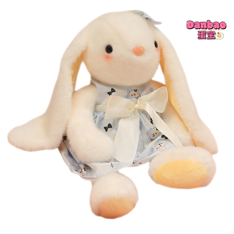 [DANBAO] Thỏ tai Lop với váy in Đồ chơi sang trọng Búp bê thỏ dài tai dễ thương Chất liệu mềm Quà tặng cho bé gái Quà tặng sinh nhật DANBAO Đồ chơi