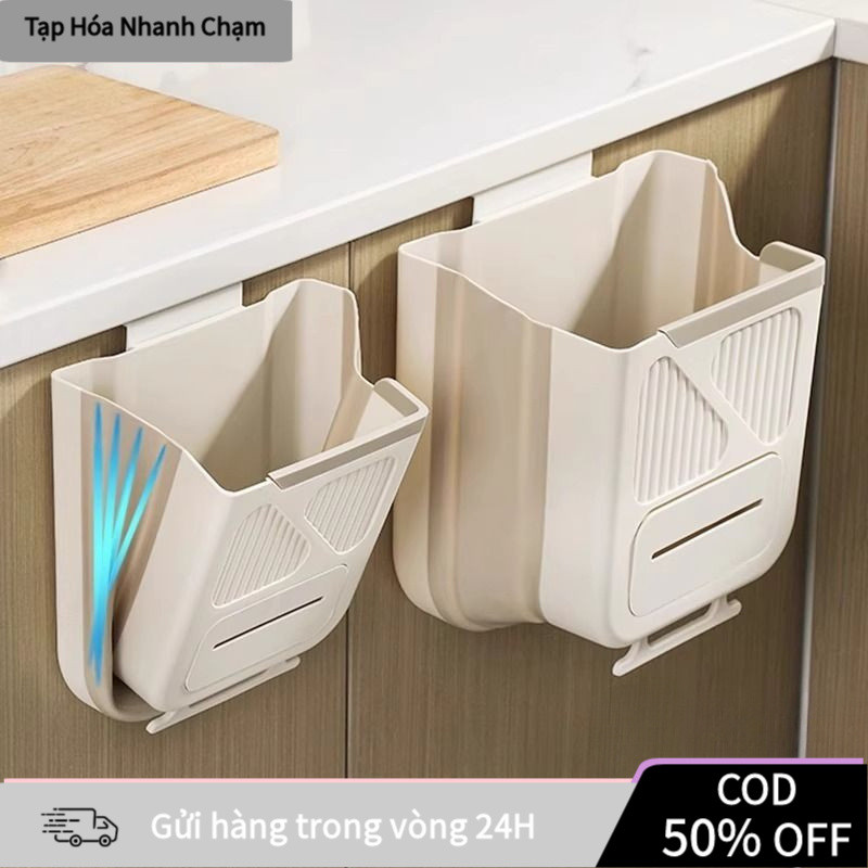 【COD】Thùng rác treo tưởn đa năng  thông minh 7L/10L gấp gọn khi không dùng, treo tủ hoặc treo tường đều tiện lợi.
