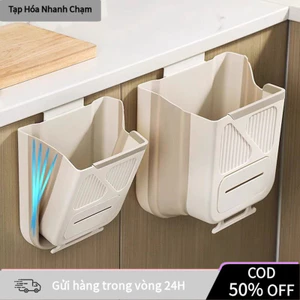 【COD】Thùng rác treo tưởn đa năng thông minh 7L/10L gấp gọn khi không dùng, treo tủ hoặc treo tường đều tiện lợi.