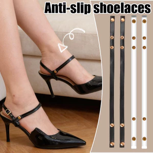 1-4 Cặp Thiết kế khóa mắt cá chân hoặc gót chân 2 trong 1, Dây đeo gót chân chống trượt có thể điều chỉnh cho Xăng đan cao gót, Màu đen trong suốt, Snaps kim loại vừa vặn an toàn, Không cần dụng cụ thoải mái