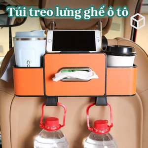 Túi Treo Lưng Ghế ô Tô - Túi Đựng Đồ Đa Năng Bằng Da PU, Nhiều Ngăn Tiện Lợi Kèm Giá Đỡ Điện Thoại, Cho Ghế Sau Xe Hơi