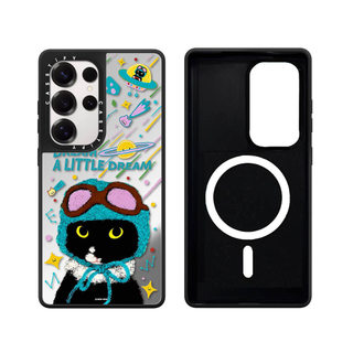 Từ Tính Mèo Đen Đồ Chơi Gương Cứng Phone Case Dành Cho Samsung Galaxy S26 25 24 23 UItra S26 25 24 23 Plus Vỏ Bảo Vệ Chống Sốc
