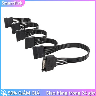 Dây chia nguồn SATA 1 ra 5 đầu cắm cho HDD SSD Dây cáp chia nguồn SATA，15 Pin，Cáp chia nguồn 1 ra 5 đầu SATA