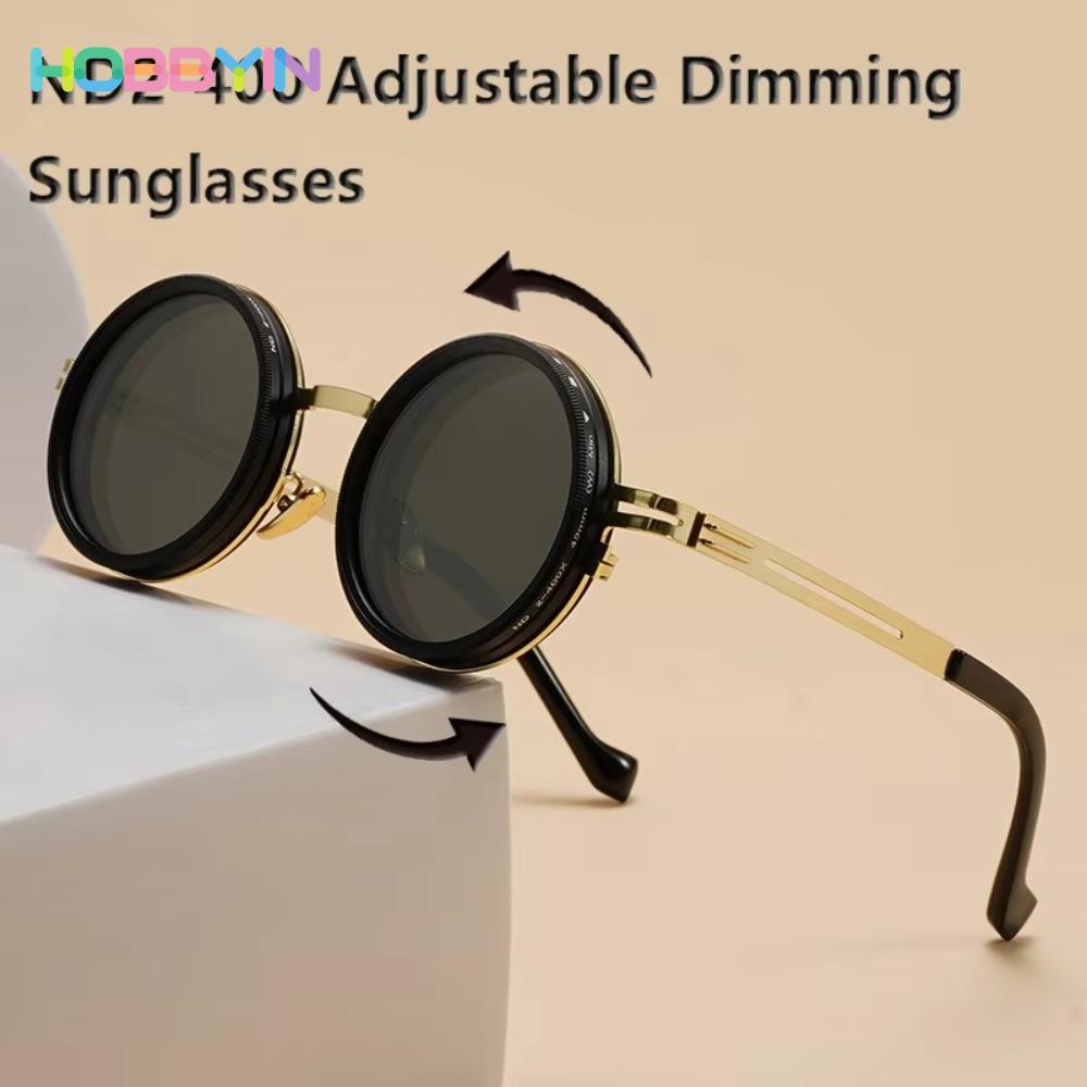 Kính râm phân cực HOBBYIN, Bộ lọc UV400 ND Kính mờ có thể điều chỉnh, Thời trang 9 cấp độ với kính mắt Glasse ND2-400 Lái xe