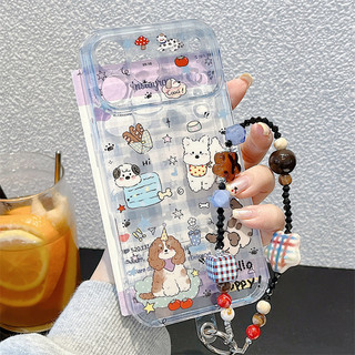 Chó ca rô + Vòng tay cho iphone17 17promax 16promax 15promax 14 / 13 / 15 / 16pro iphone13 vỏ TPU iphone mới chống bụi