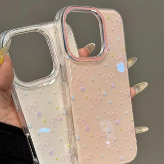 Áp dụng cho IPhone 17 16 15 14 13 12 11 Pro Max XR XS MAX 78PLUS Bowknot đầy màu sắc sao điện thoại trường hợp mềm