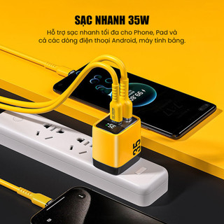 Củ Sạc Nhanh 35W Wekome WP-U25 Kèm Cáp 4 Trong 1 cho iPhone iPad Macbook Air