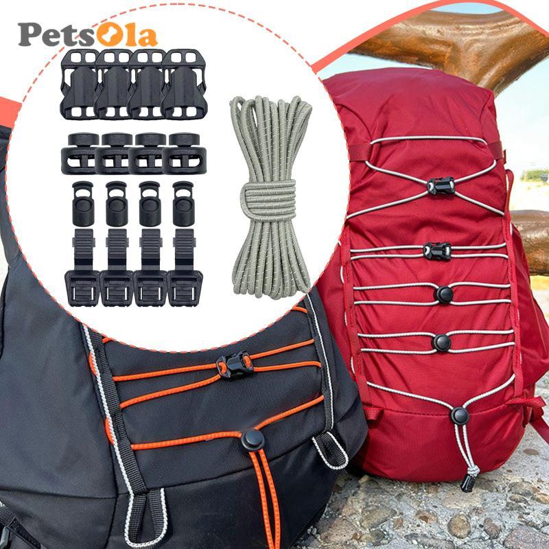 Dây đàn hồi Nylon phản quang Khóa dây co giãn nặng cho ba lô Cắm trại chống nước Leo núi Thiết bị ngoài trời DIY