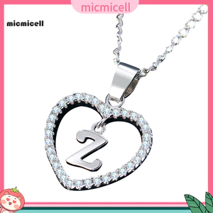 Mặt Dây Chuyền Hình Trái Tim Có Chữ Cái A đến Z, Viền Cubic Zirconia - Vòng Cổ Cho Nữ