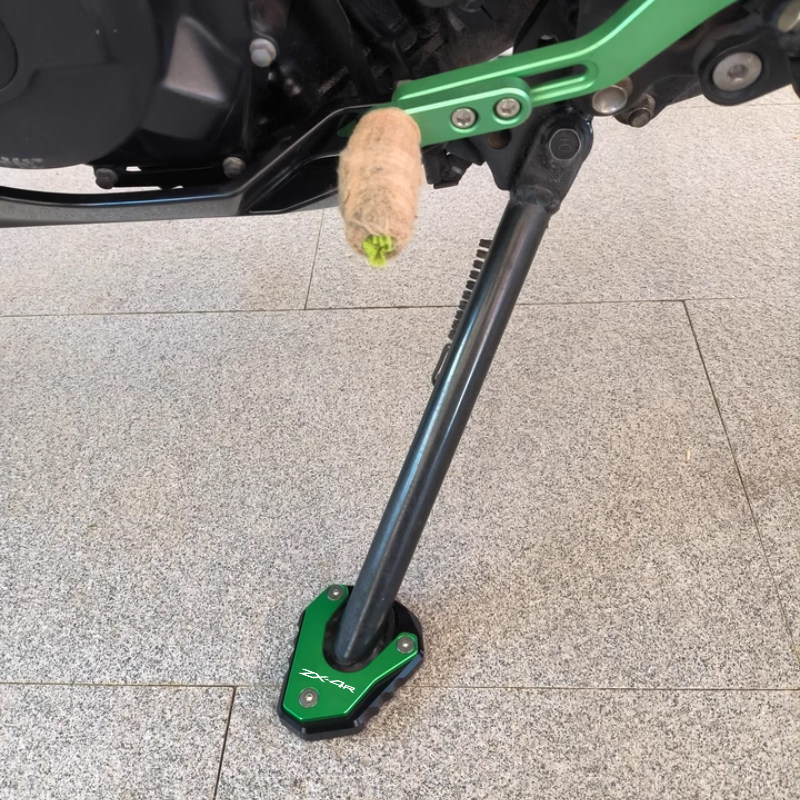 DÀNH CHO KAWASAKI ZX4R ZX4RR Xe Máy Bên Đứng Phóng To Chân Đế Miếng Lót Nối Dài Chống Trượt Hỗ Trợ Tấm Phóng To Chân