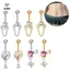 Nhẫn xuyên bụng zircon hình trái tim, trang sức cơ thể thời trang cho nữ