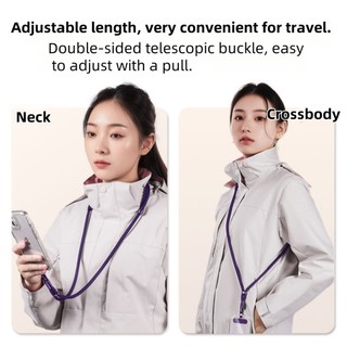 Dây buộc điện thoại đa năng có kẹp nâng cấp chống rơi 360° Dây đeo đeo cổ / đeo chéo có thể điều chỉnh xoay cho tất cả các trường hợp điện thoại
