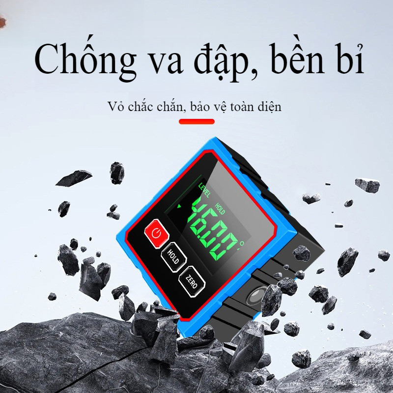 Máy Đo Góc Nghiêng Laser Kỹ Thuật Số-Laser chữ thập,Có Nam Châm Gắn Kim Loại,Màn Hình LCD Sắc Nét,Phiên bản nâng cấp