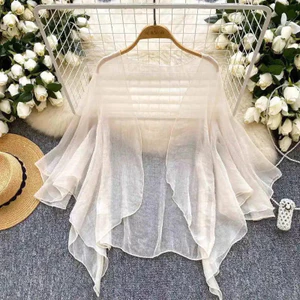 Áo khoác choàng nữ dài có mũ trùm đầu, mỏng nhẹ, phù hợp cả mùa hè và phòng lạnh