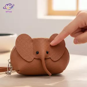 HFTOY Da PU Cho Bé Voi Ví Nữ Đựng Thẻ Đồng Xu Ví Mặt Dây Chuyền Để Sử Dụng Và Quà Tặng Hàng Ngày ~