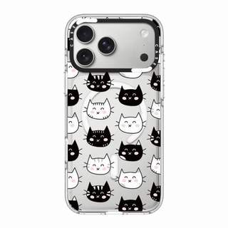 CASECASE X Vỏ Điện Thoại Mèo Đen Trắng HỒNG CAMERA RING PHIÊN BẢN Tác Động Vỏ Hút Từ Tính Trong Suốt Cho IPhone 17 / 16 / 15 / 14 / 13 Pro Max Air Có Bao Bì Cao Cấp