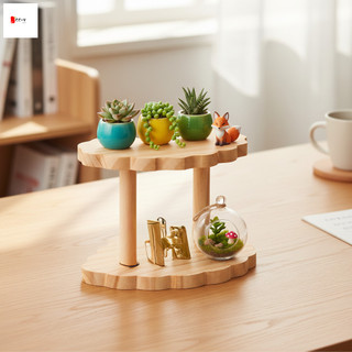 Gỗ nguyên khối Tầng Đế trưng bày Máy tính để bàn Sắp xếp lưu trữ Kệ nhiều lớp cho các chất mọng nước sưu tập và đồ chơi