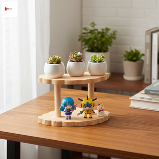 Gỗ nguyên khối Tầng Đế trưng bày Máy tính để bàn Sắp xếp lưu trữ Kệ nhiều lớp cho các chất mọng nước sưu tập và đồ chơi