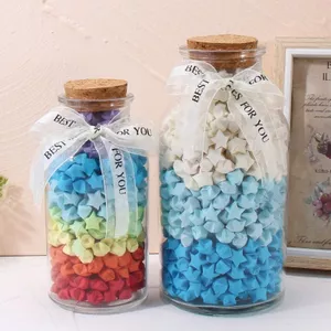 Sáng Tạo Ngôi Sao May Mắn Lọ Thủy Tinh Handmade Tự Làm Nút Chai Trôi Origami Dải Chúc Chai Lọ Vỏ 520 KOVL