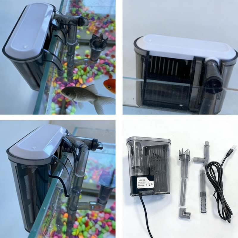 Lọc Thác,Bơm lọc hồ cá 3 trong 1 cho gia đình,cổng USB,Lọc Váng Hồ Cá, Lọc Treo JENECA Kết Hợp Hút Váng,