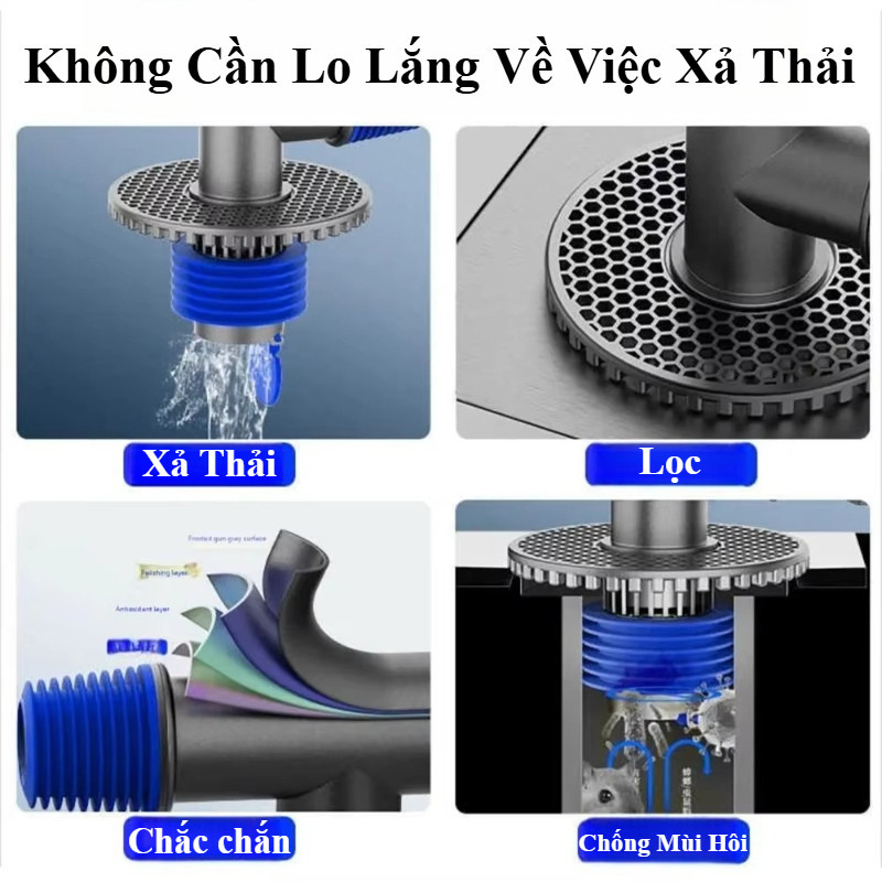 Đầu nối ống thoát nước máy giặt 3 chiều, chống mùi hôi, chống côn trùng, chống trào ngược, lắp đặt linh hoạt
