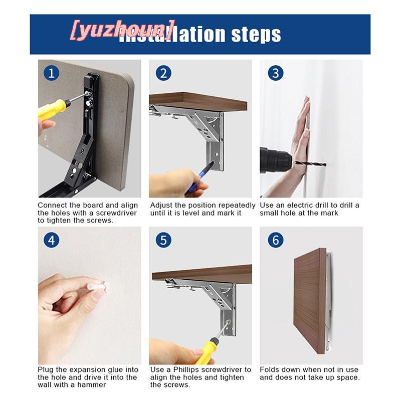 [yuzhoun] Kệ gấp 8 "-14" Braet Hạng nặng Kệ có thể gập lại Phần cứng để làm việc trên bàn RV Tiết kiệm không gian