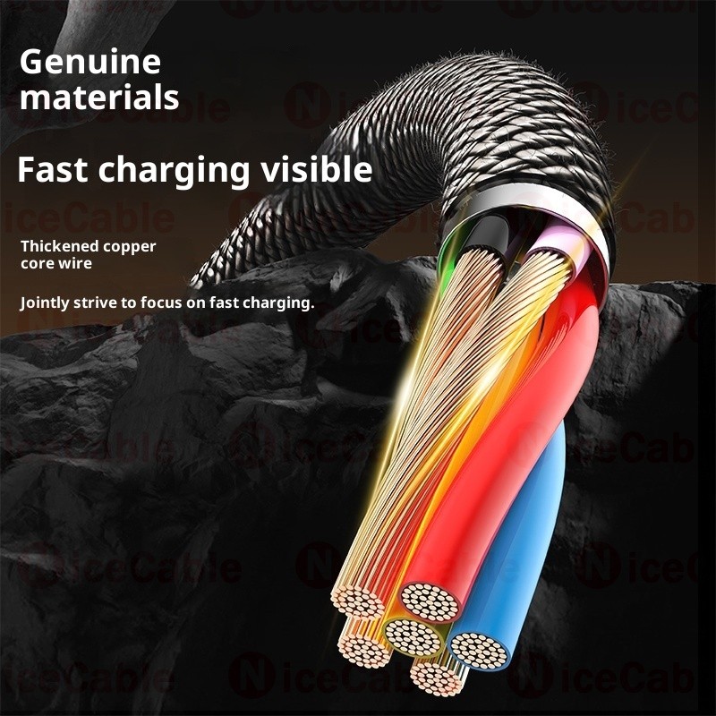Dây sạc điện thoại di động USB sang Type C 100W Cáp chống treo bện Nylon 6A Cáp dữ liệu sạc nhanh cho ios / Android