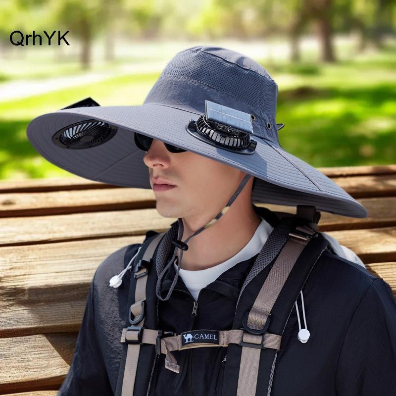 Nhà Máy Thời Trang Mũ Câu Cá Ngoài Trời Có Quạt Sạc USB Năng Lượng Mặt Trời Nam Mũ Làm Mát Che Nắng Mũ Câu Cá Cho Đi Ngoài Trời Đi Bộ Đường Dài Câu Cá QrhYK