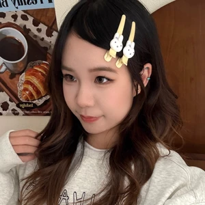 Kẹp tóc thỏ kawaii dễ thương, phù hợp cho trường học và trang phục hàng ngày với thiết kế bông tai cá sấu hoạt hình
