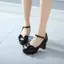 VNTMLH34-43 Kích Thước Lớn Thời Trang Công Chúa Phong Cách Ngón Tròn Dày Gót Cao Mary Jane Giày Ngọc Trai Nơ Khóa Phẳng Dây Đeo Giày Đơn Ngọt Ngào