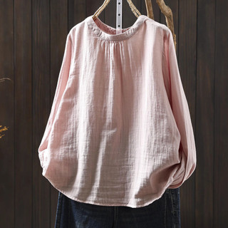Áo sơ mi nữ cotton chất lượng cao màu trơn dáng dài tay rộng có ngực đơn, áo sơ mi thường ngày