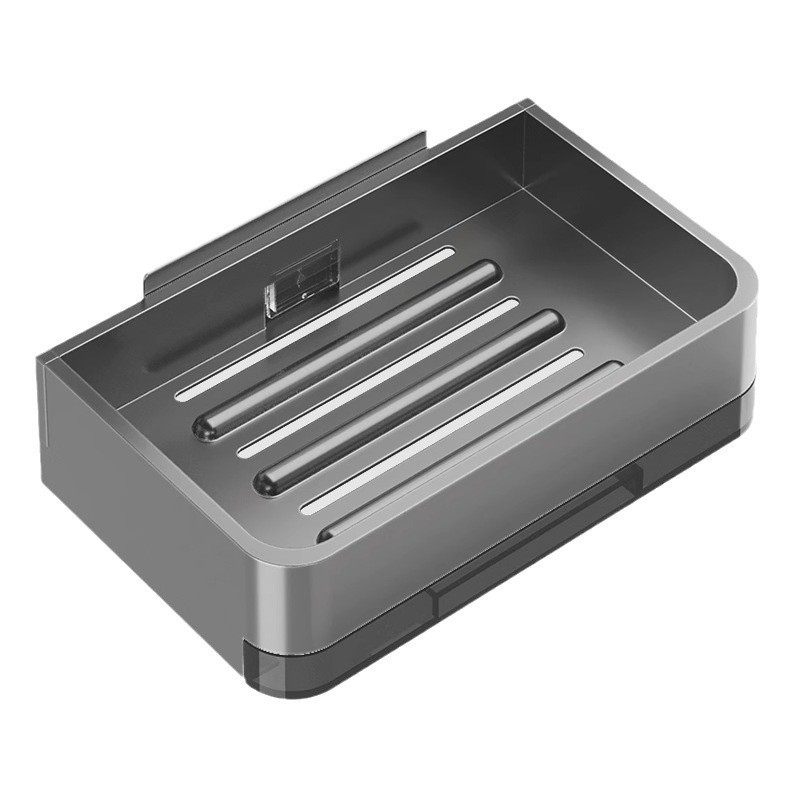 Hộp đựng xà phòng treo tường bằng nhôm không gian 2 lớp, thoát nước, không khoan, 26.1.5 O7QN